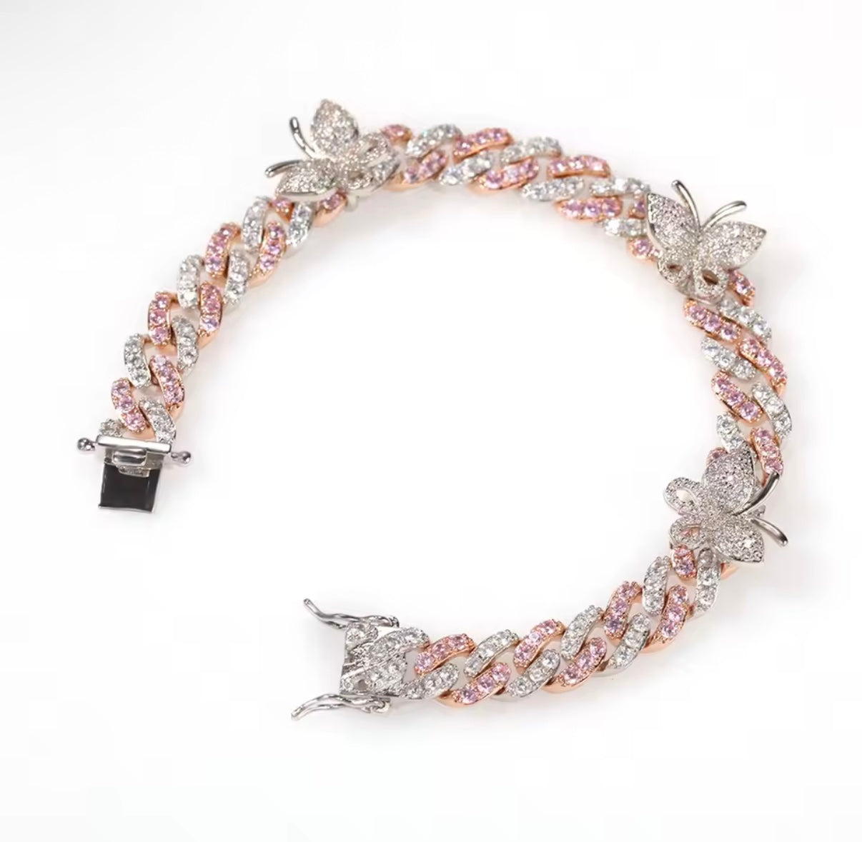 9mm Iced Butterfly Ankle Bracelet – Gold or Silver | NY-ICE