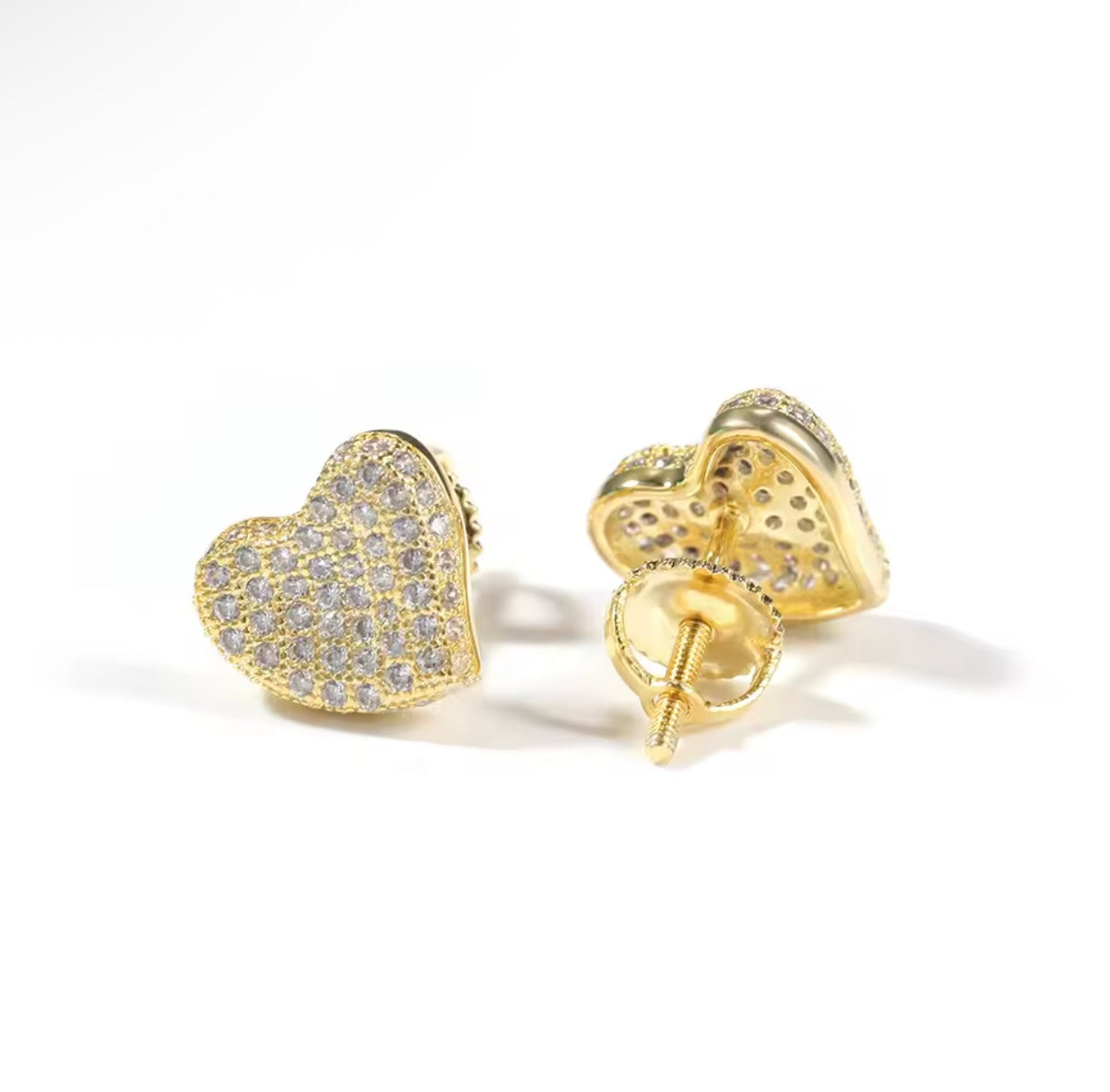 Iced Heart Cluster Earrings