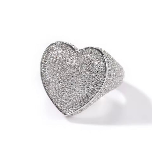 Iced Out Bling Heart Ring