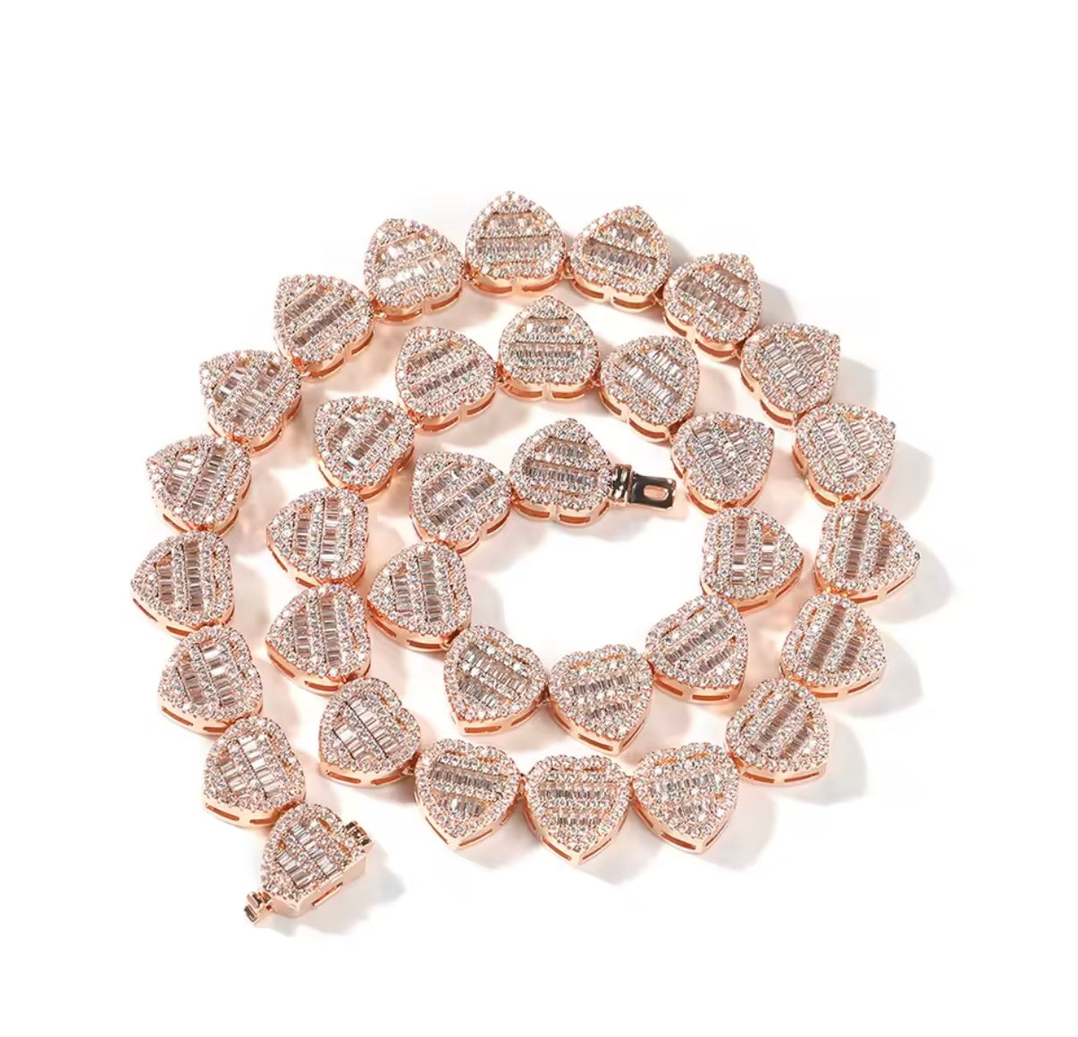 12mm Iced Heart Pendant Necklace – Gold or Silver Cuban Link | NY-ICE