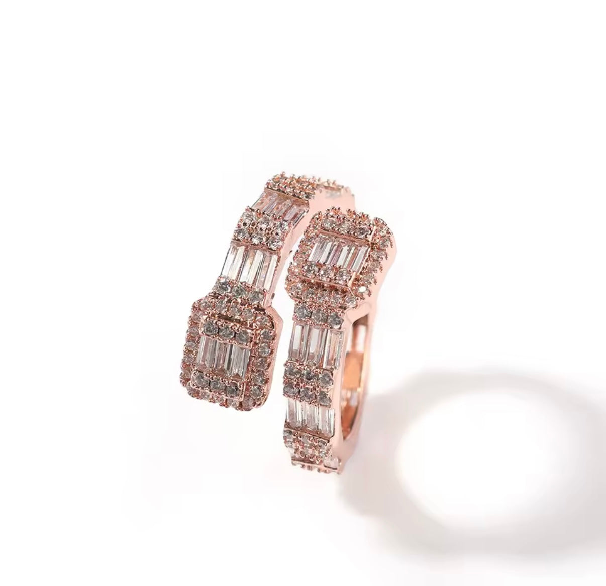 Sparkling Iced Out Baguette Ring