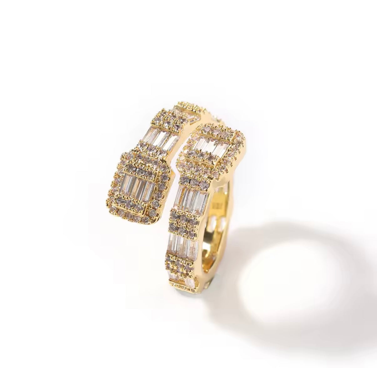 Sparkling Iced Out Baguette Ring