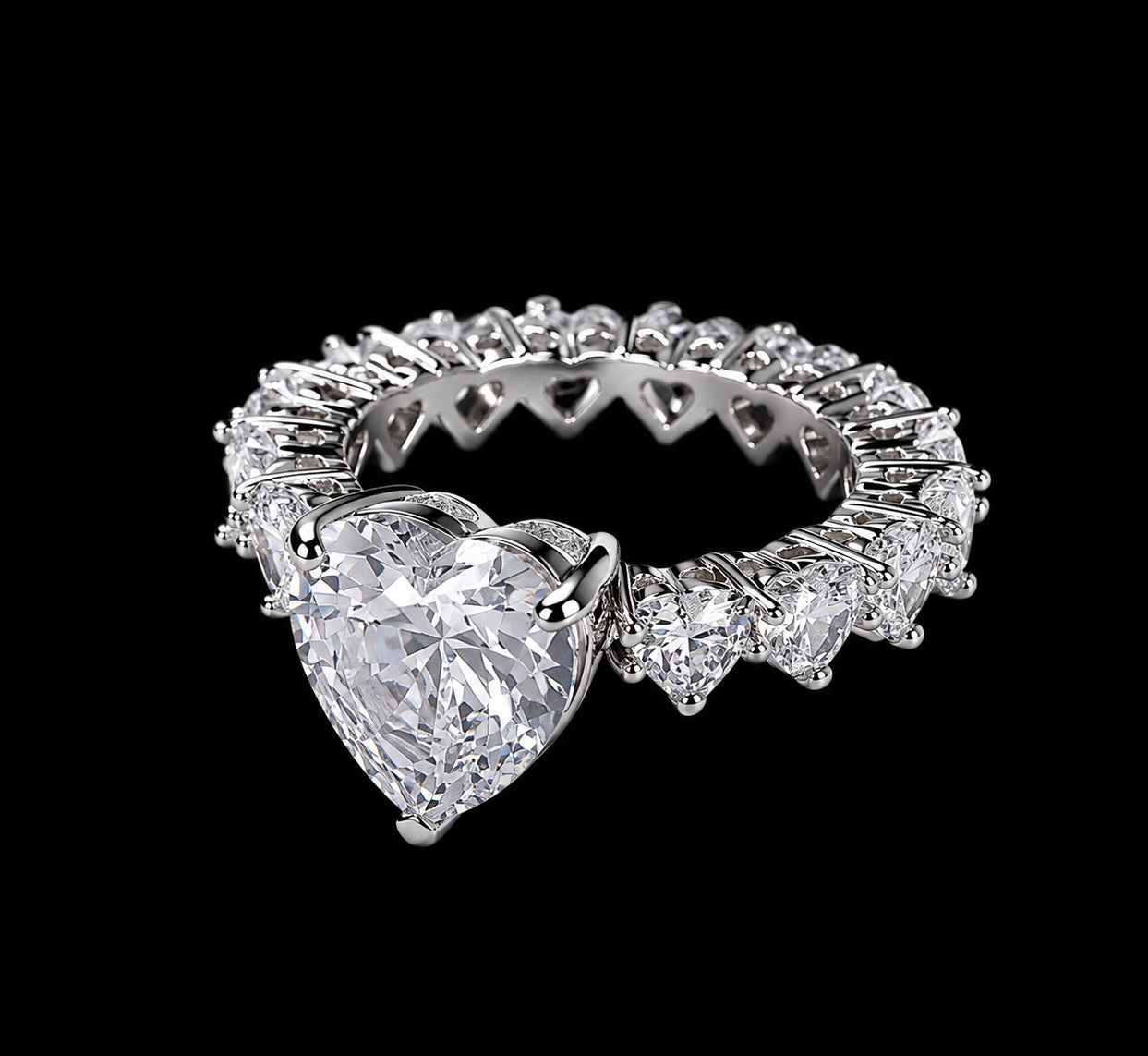 Heart-Cut Eternity Ring – Love That Shines Forever