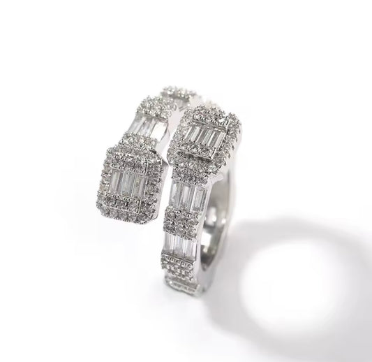 Sparkling Iced Out Baguette Ring