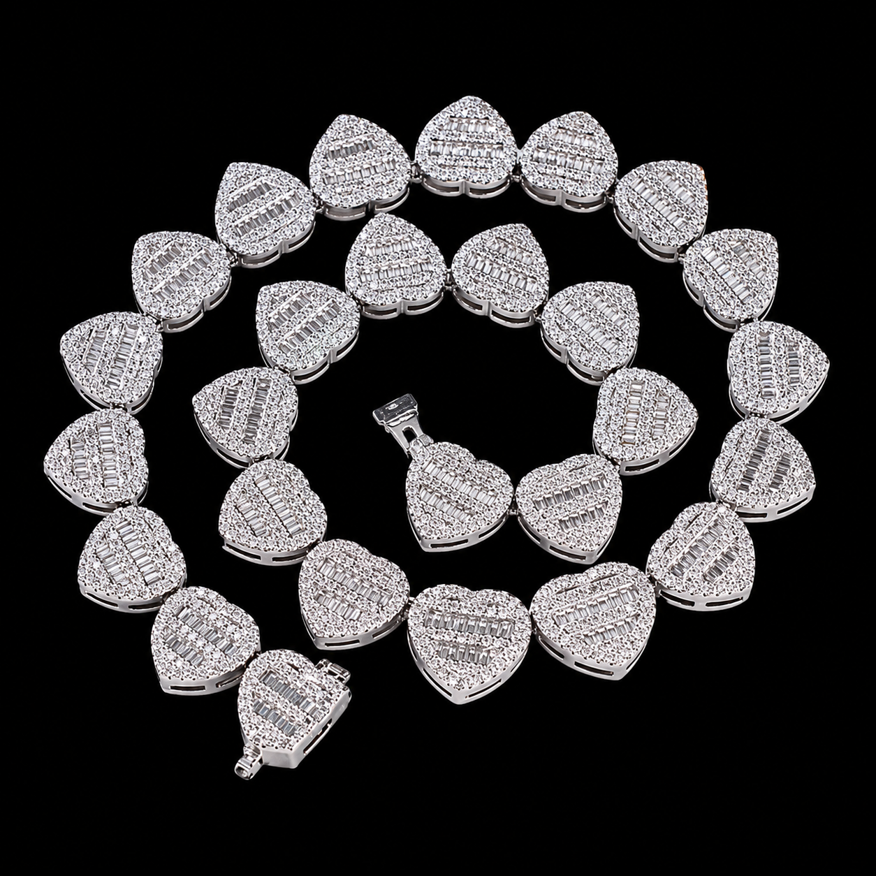 12mm Iced Heart Pendant Necklace – Gold or Silver Cuban Link | NY-ICE
