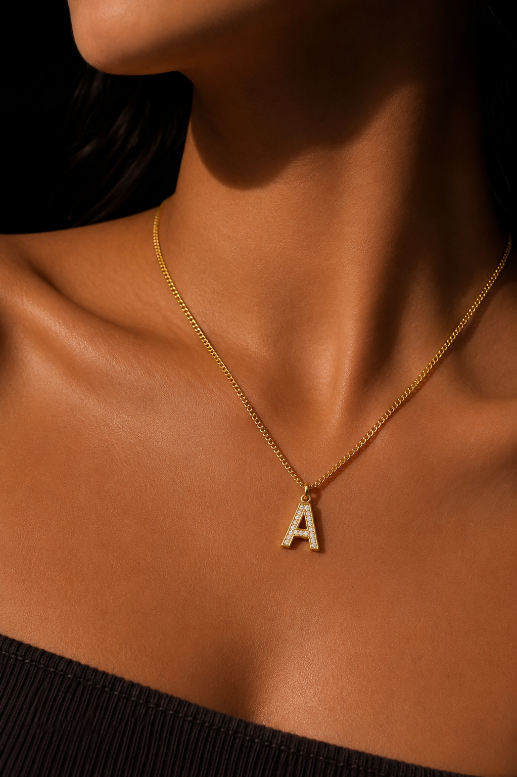 Signature Gold Initial Necklace – Personalized A-Z Letter Pendant