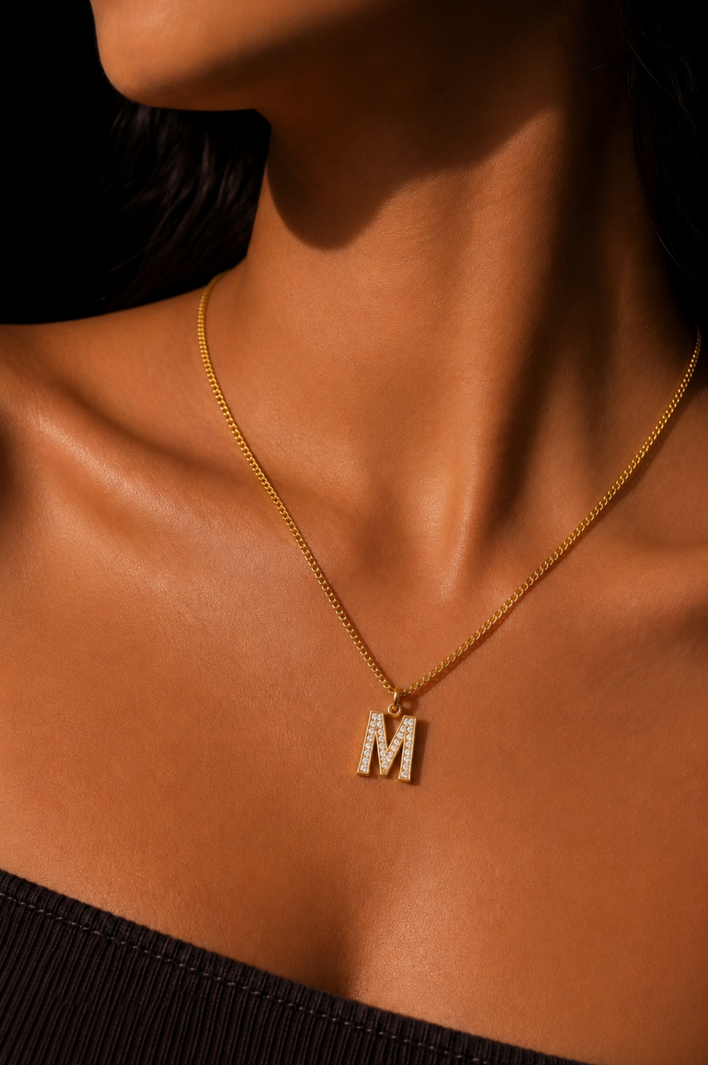 Signature Gold Initial Necklace – Personalized A-Z Letter Pendant