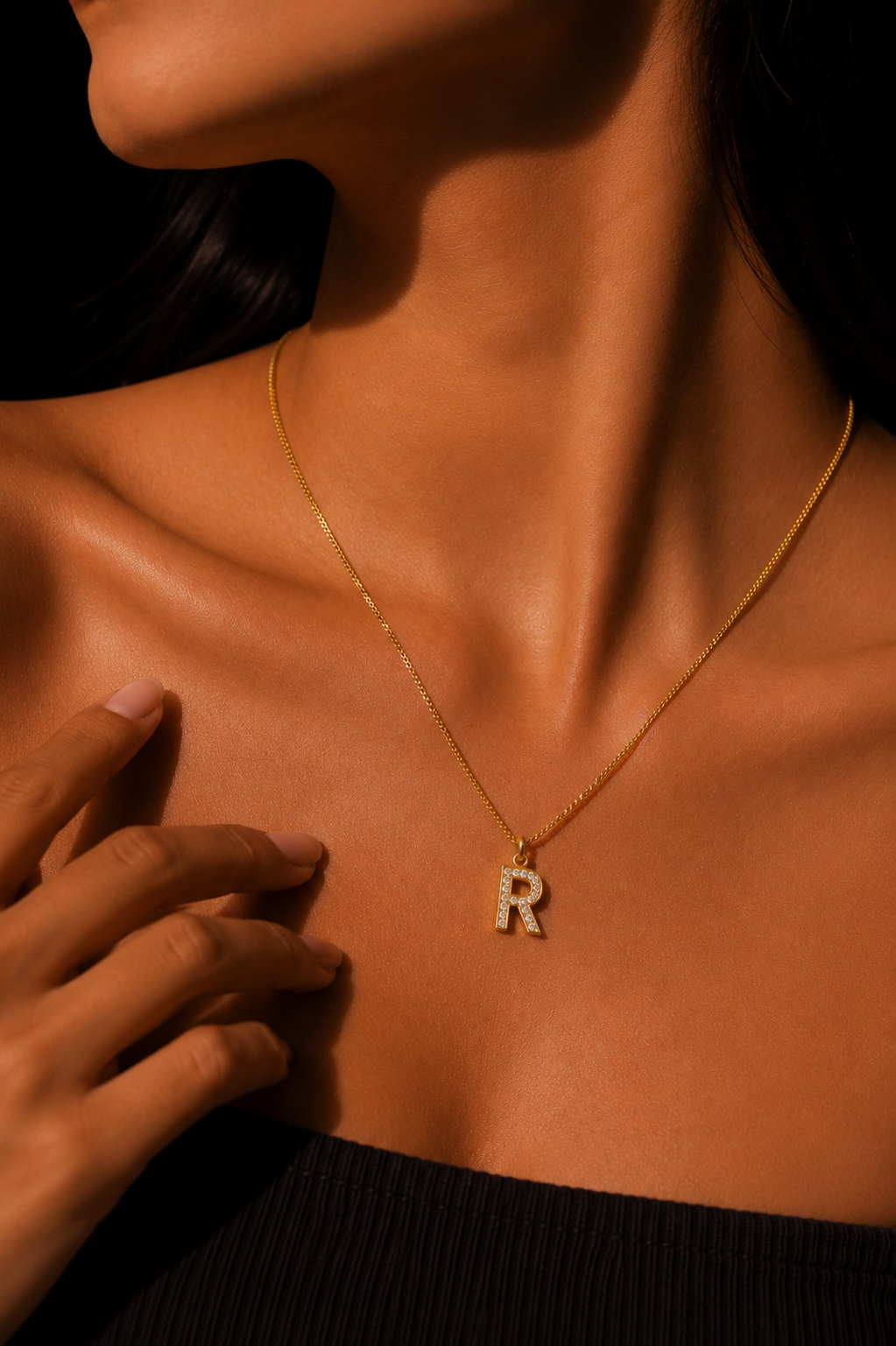 Signature Gold Initial Necklace – Personalized A-Z Letter Pendant