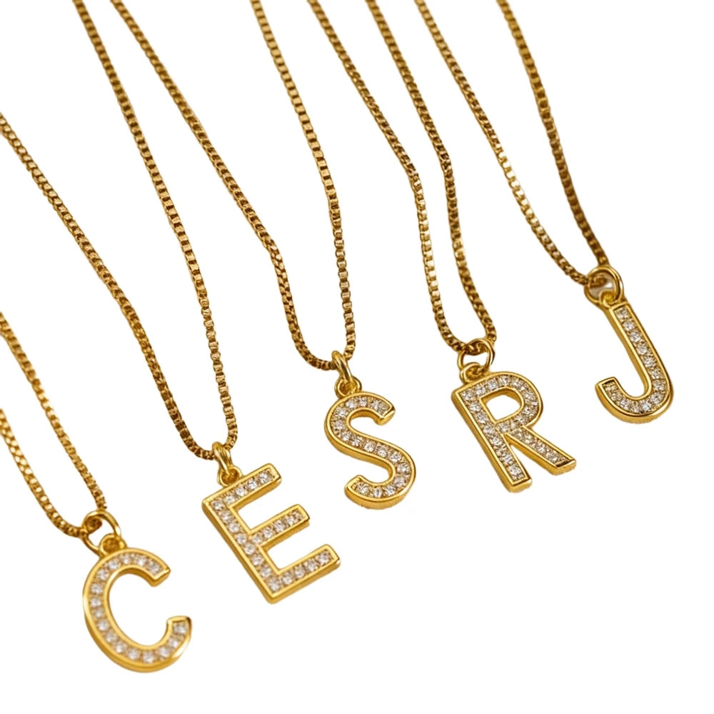 Signature Gold Initial Necklace – Personalized A-Z Letter Pendant