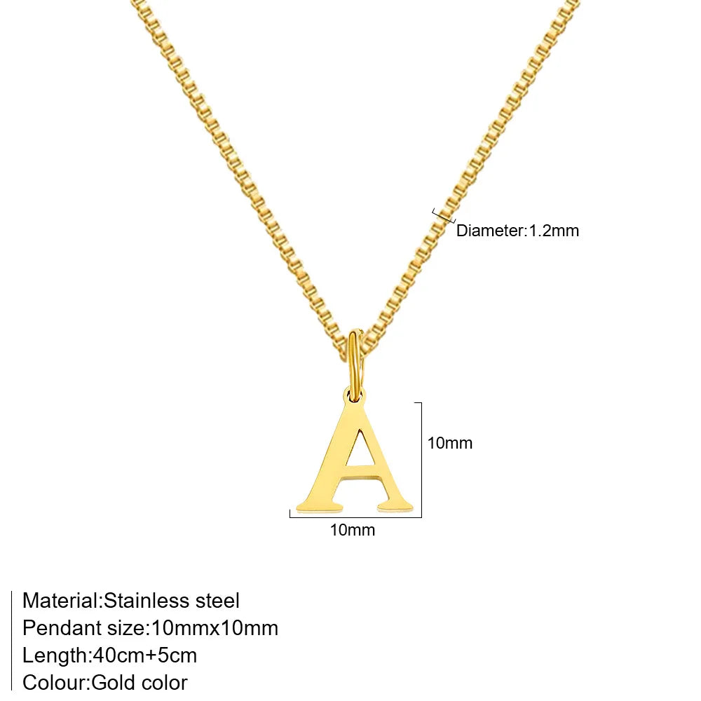 Dainty Gold Initial Letter Necklace for Women