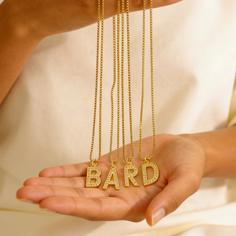 Signature Gold Initial Necklace – Personalized A-Z Letter Pendant