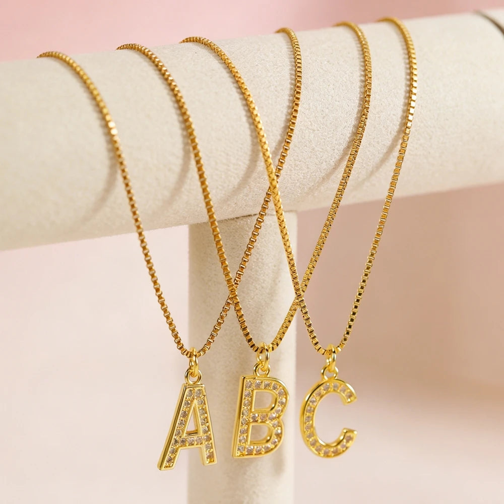 Signature Gold Initial Necklace – Personalized A-Z Letter Pendant
